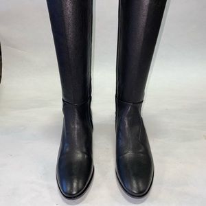 Black Leather Knee high Boots